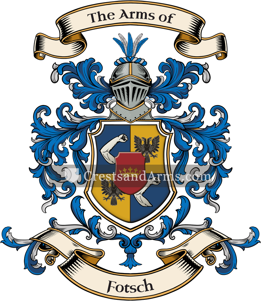 The Fotsch coat of arms, drawn from the recorded blazon