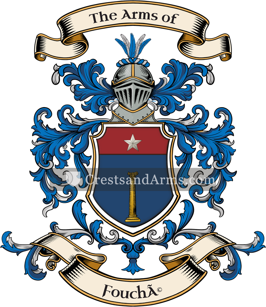 The Fouché coat of arms, drawn from the recorded blazon