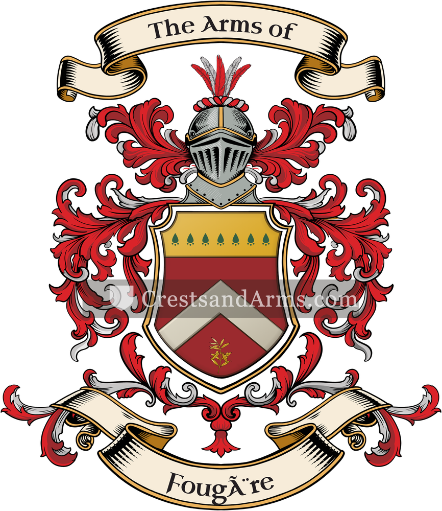 The Fougère coat of arms, drawn from the recorded blazon