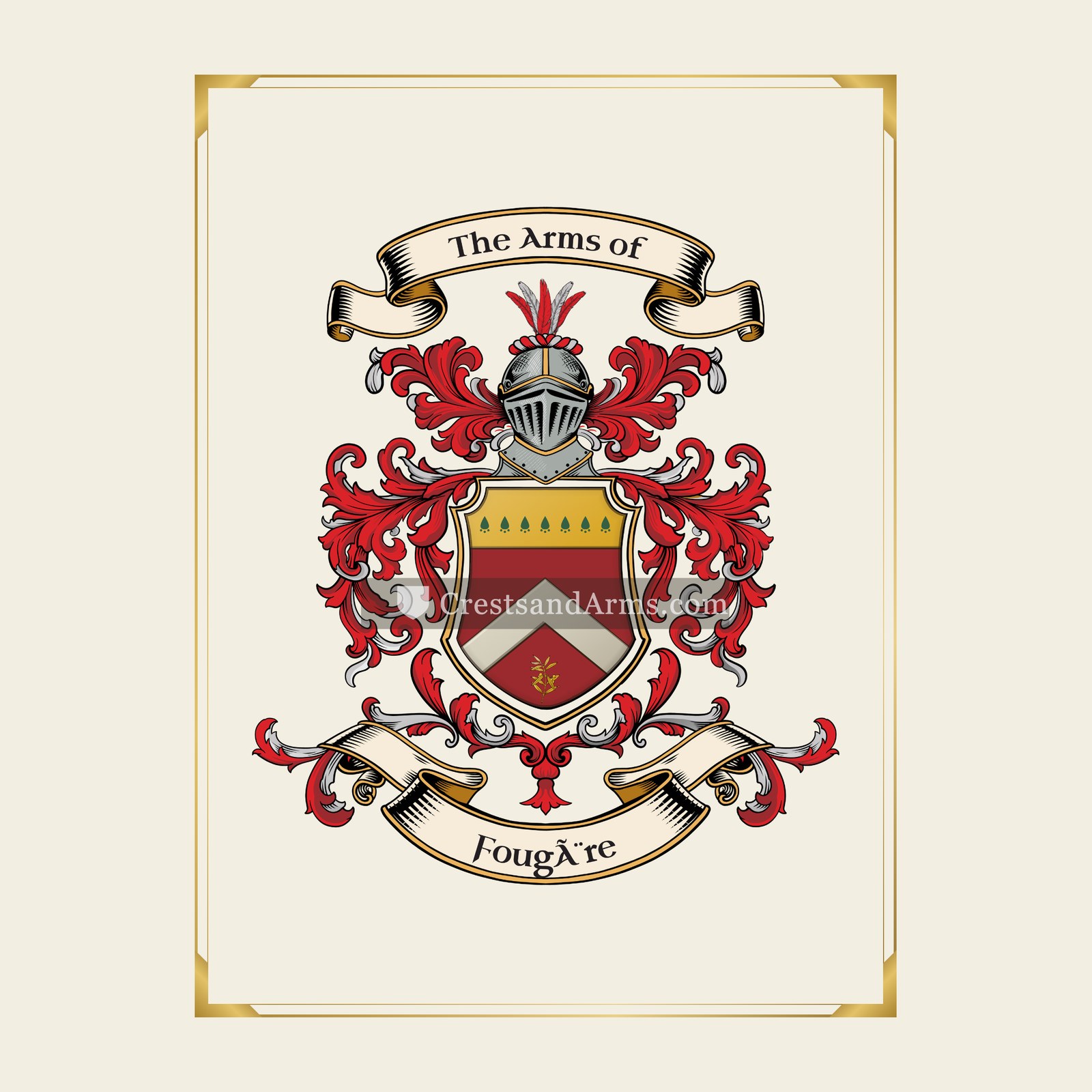 With gold border