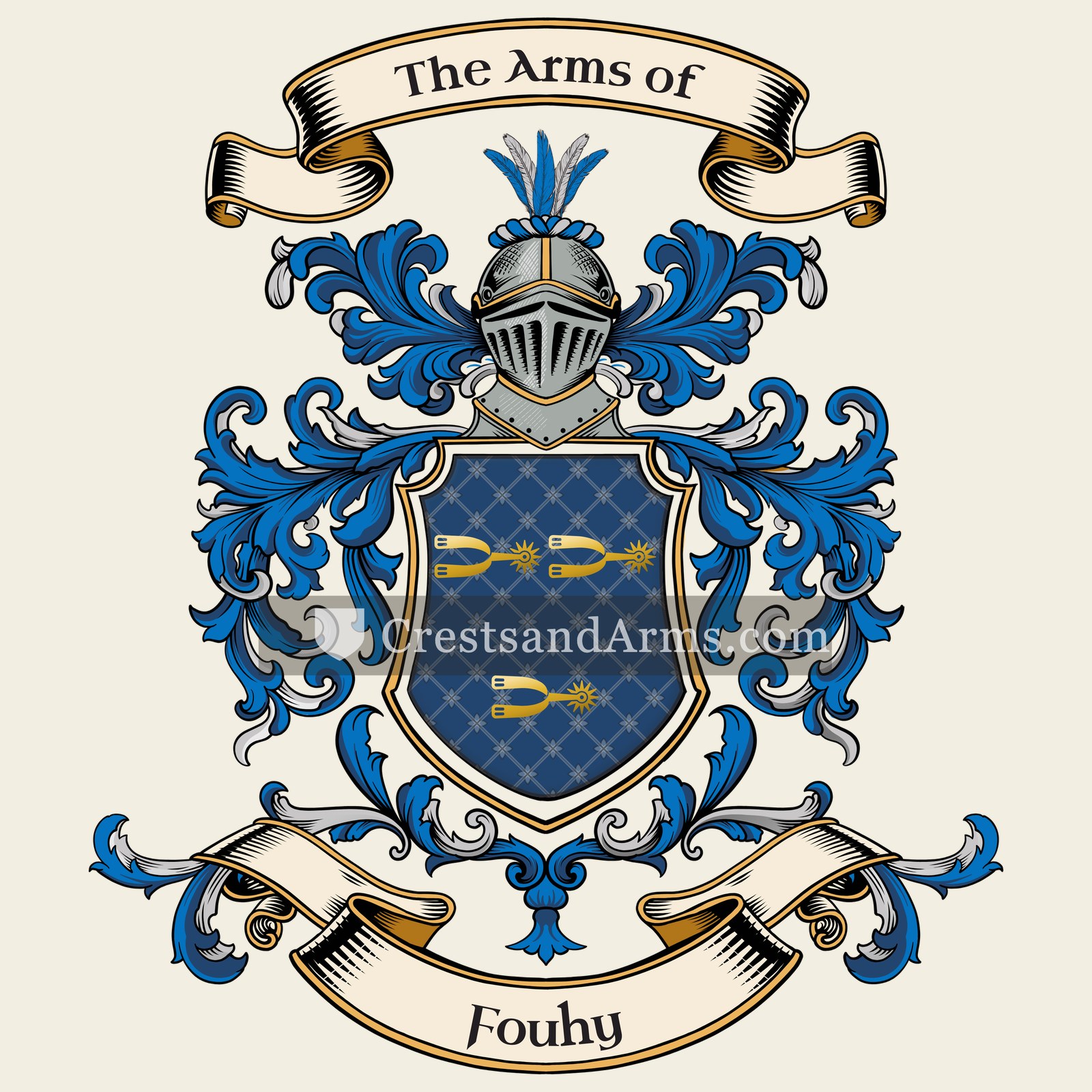 The Fouhy coat of arms, drawn from the recorded blazon