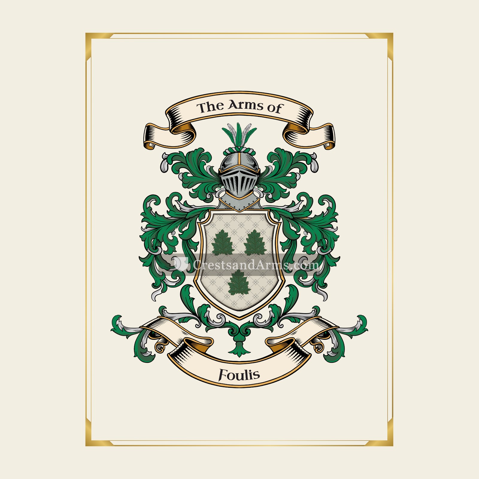 With gold border