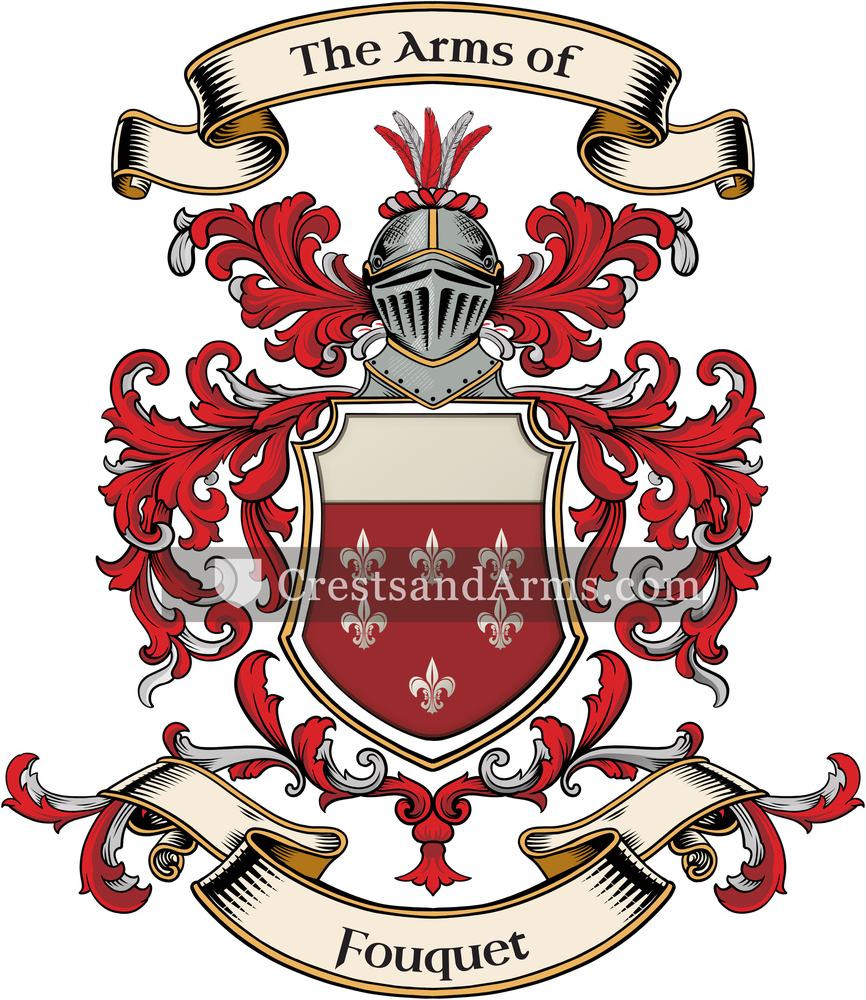 The Fouquet coat of arms, drawn from the recorded blazon