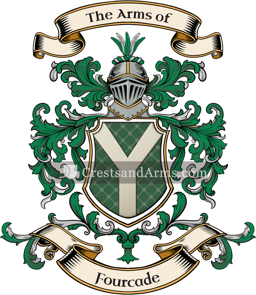 The Fourcade coat of arms, drawn from the recorded blazon