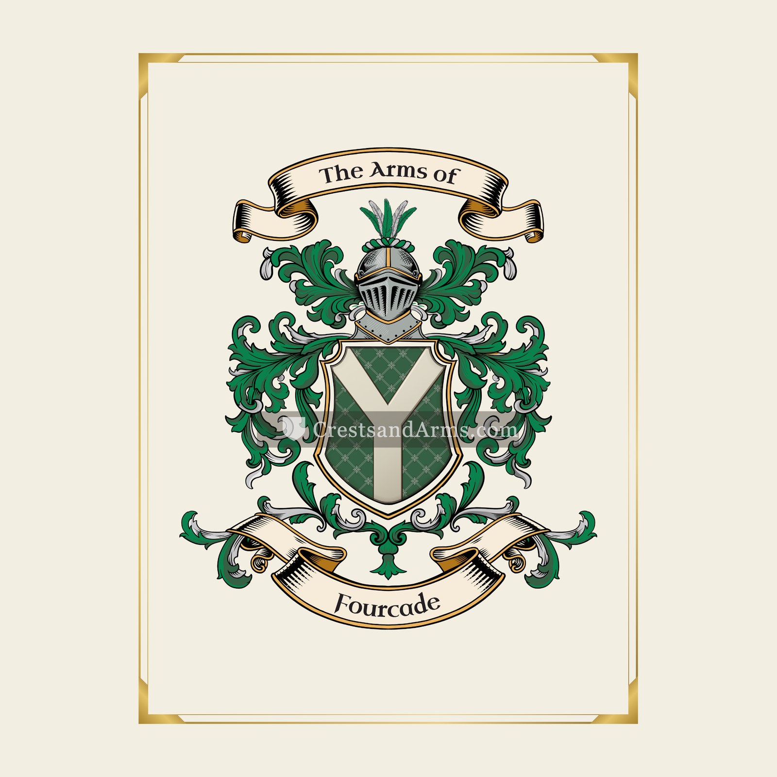 With gold border