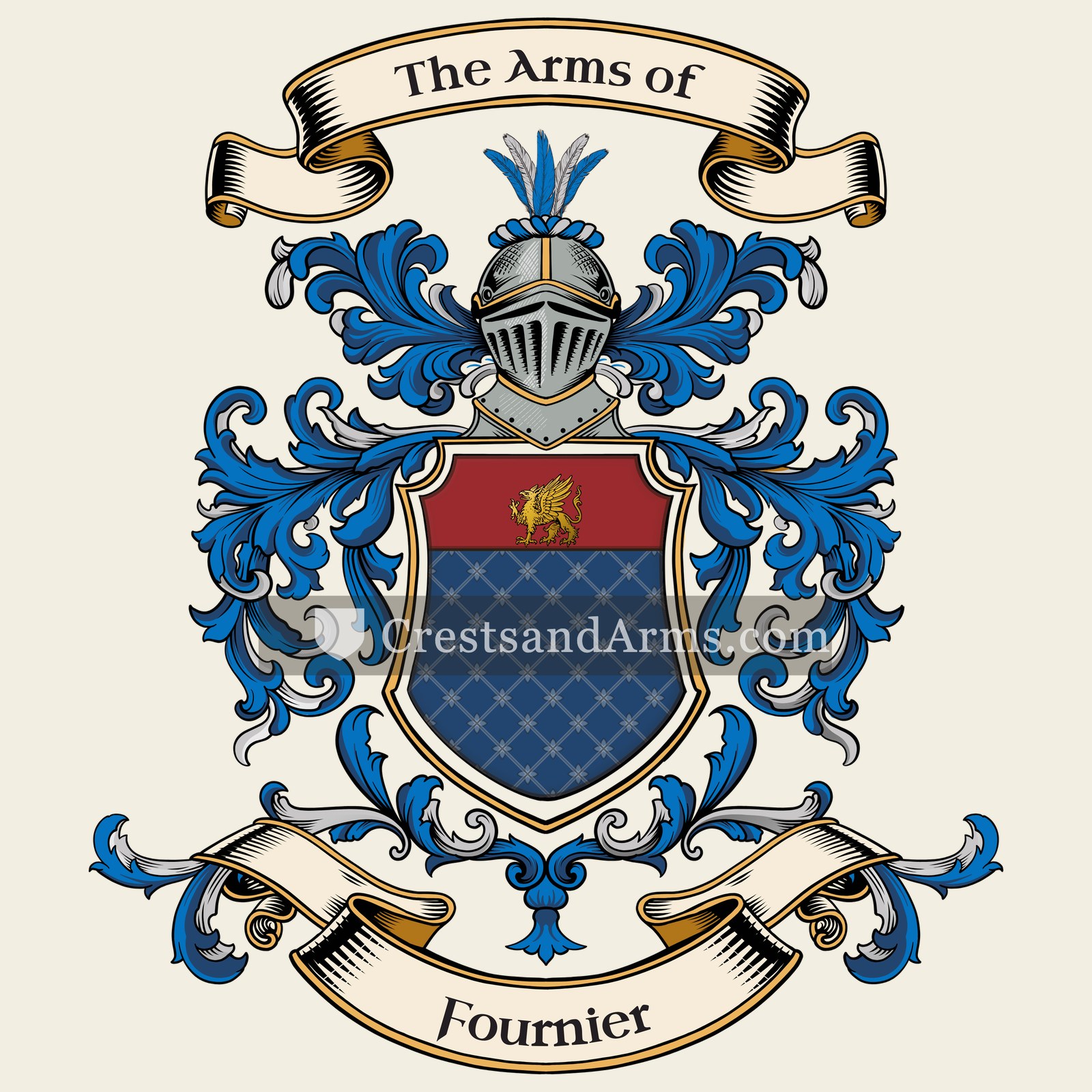 The Fournier coat of arms, drawn from the recorded blazon
