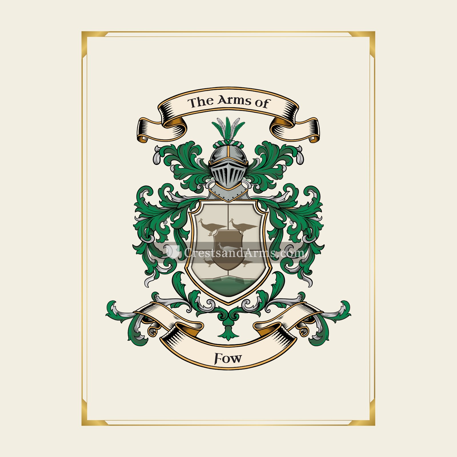 With gold border