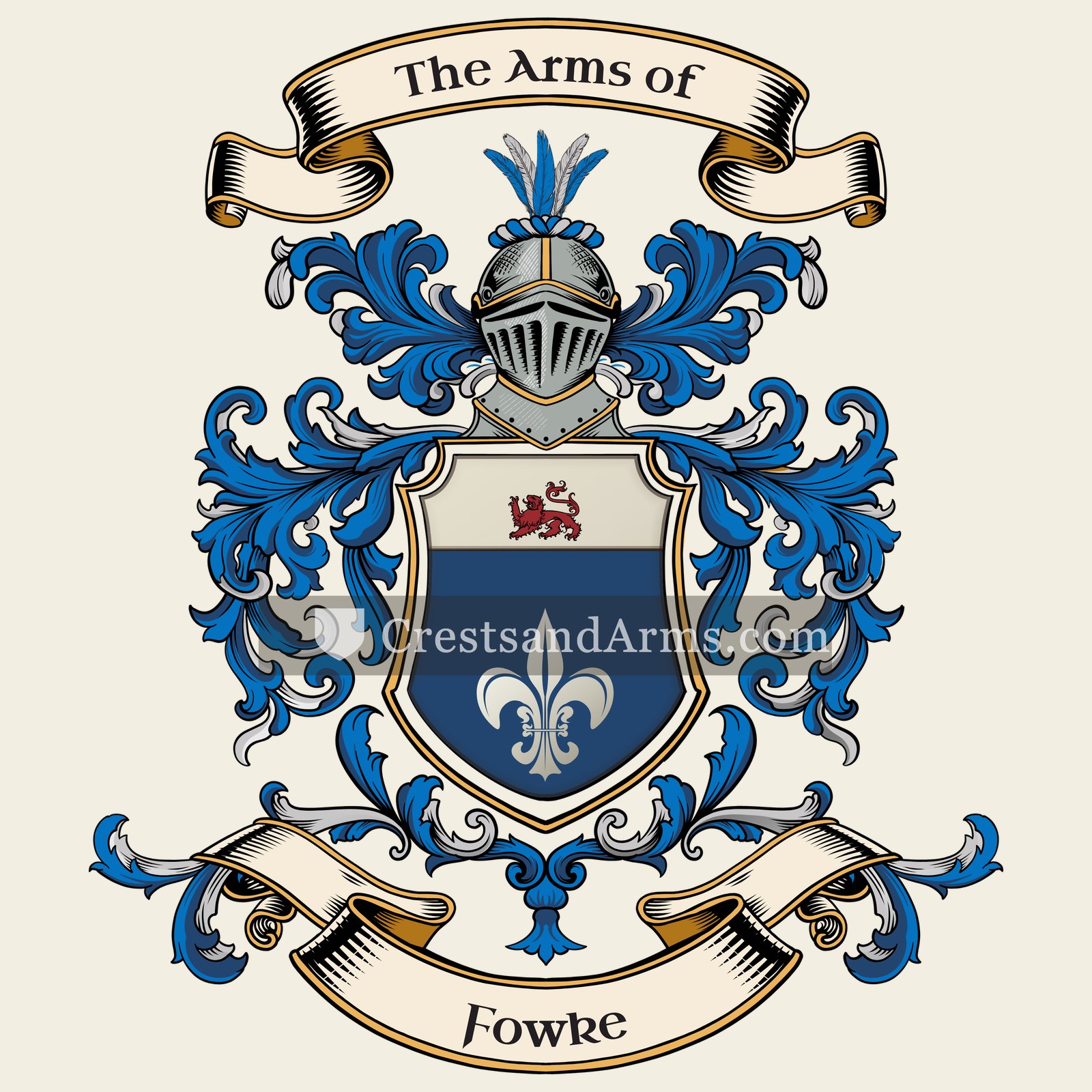 The Fowke coat of arms, drawn from the recorded blazon
