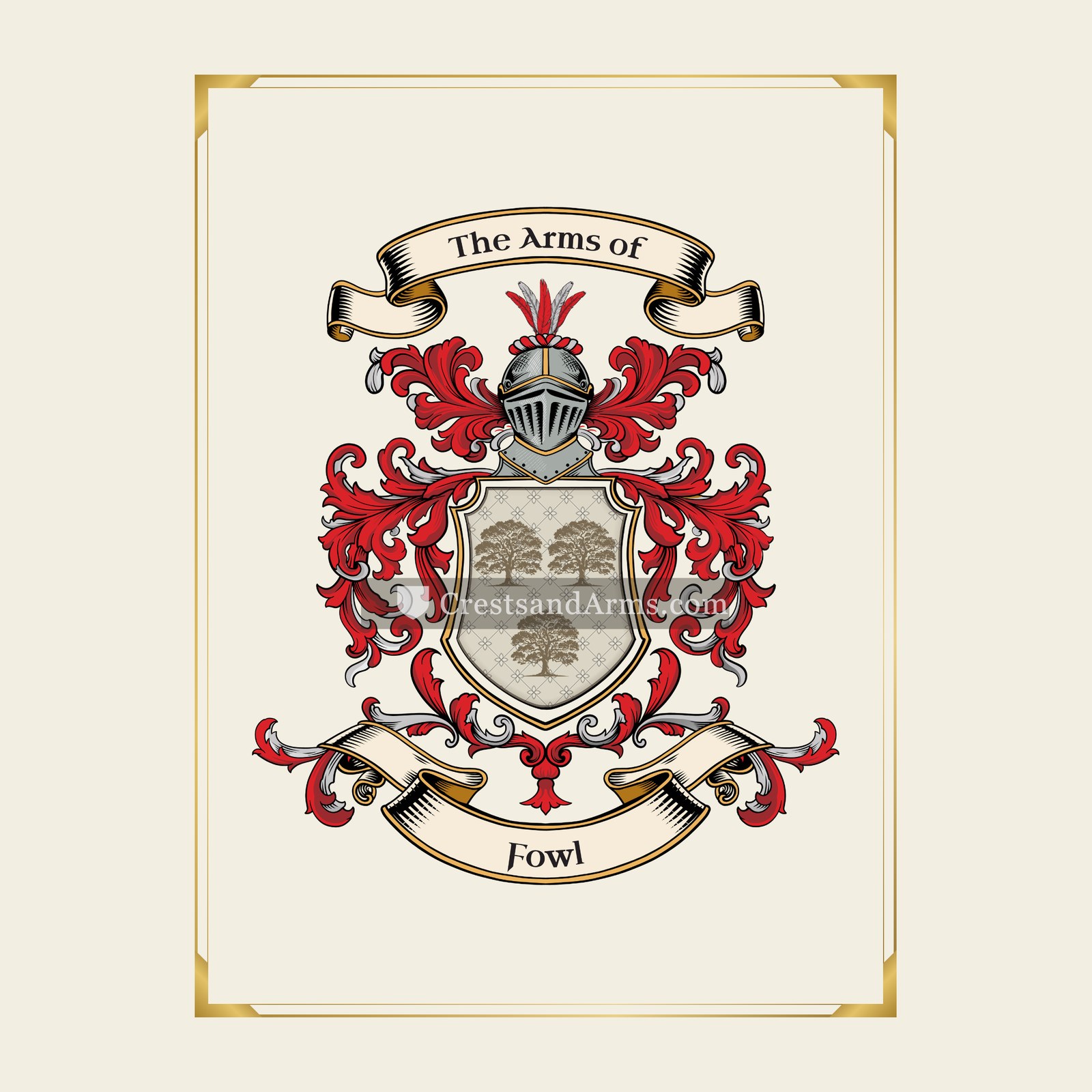 With gold border