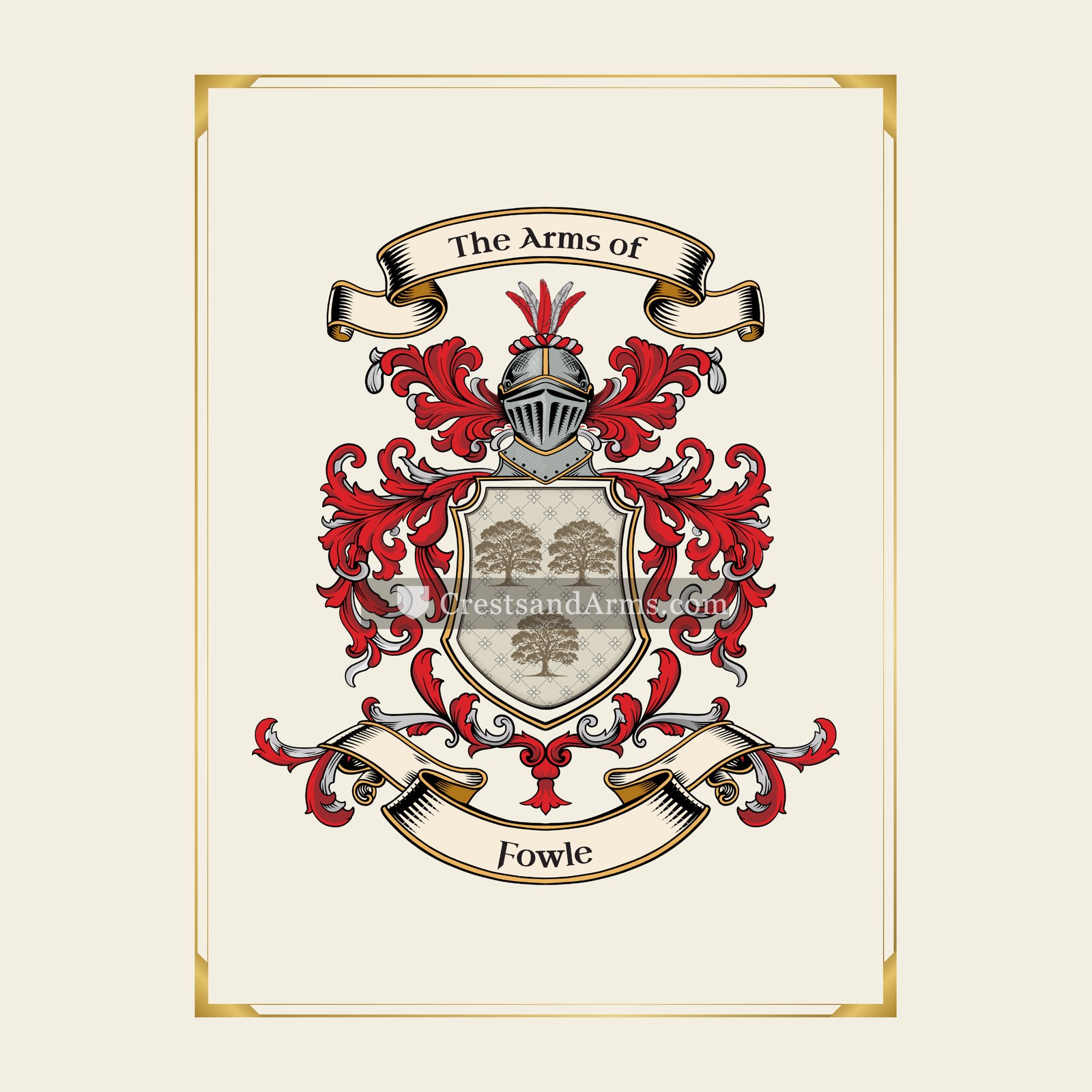 With gold border