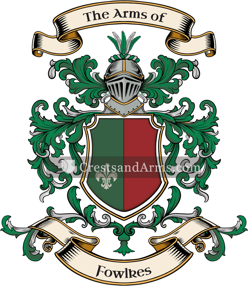 The Fowlkes coat of arms, drawn from the recorded blazon