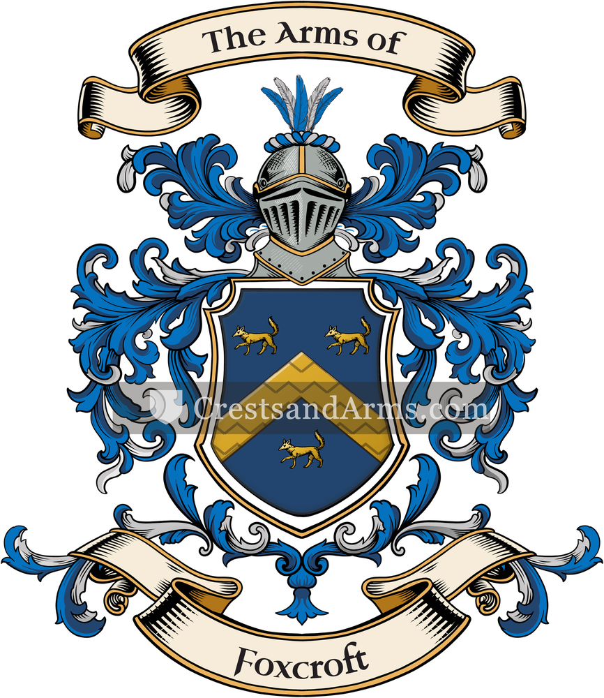The Foxcroft coat of arms, drawn from the recorded blazon