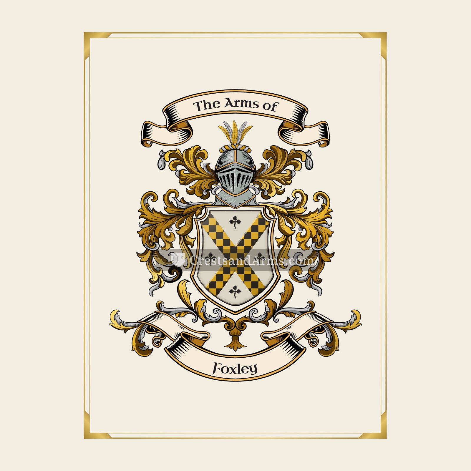 With gold border