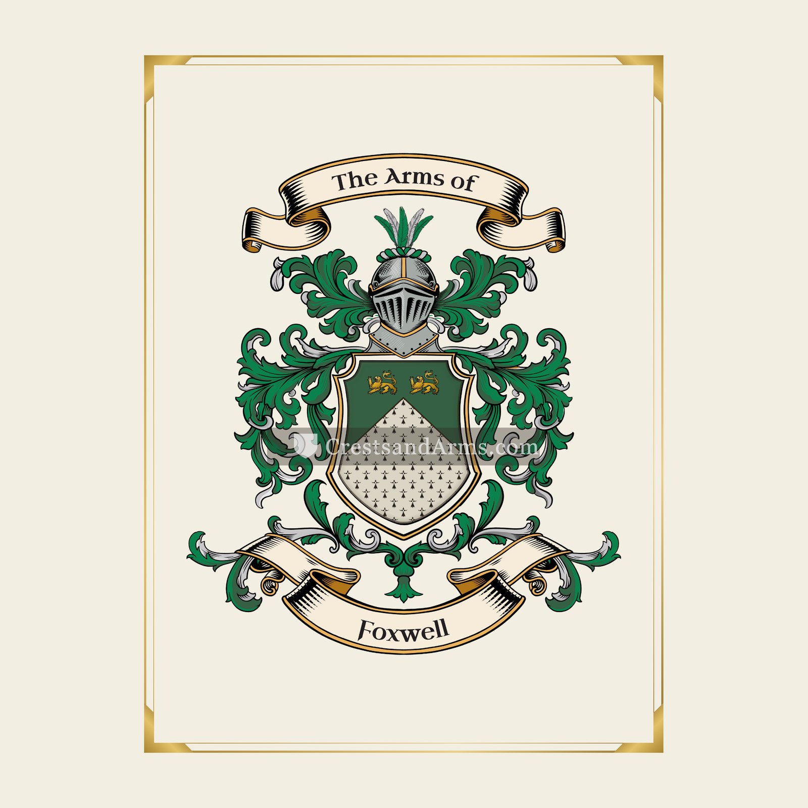 With gold border