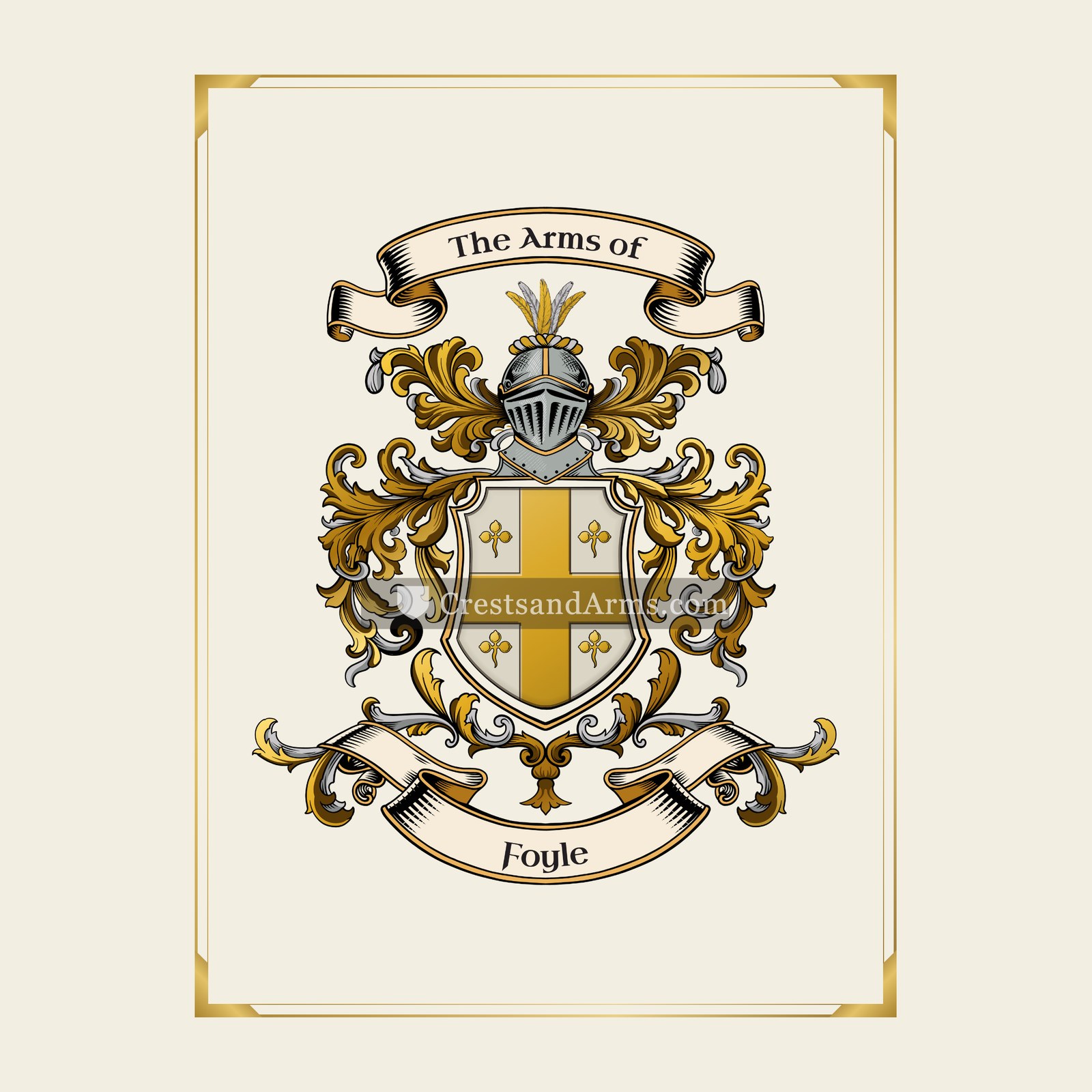 With gold border