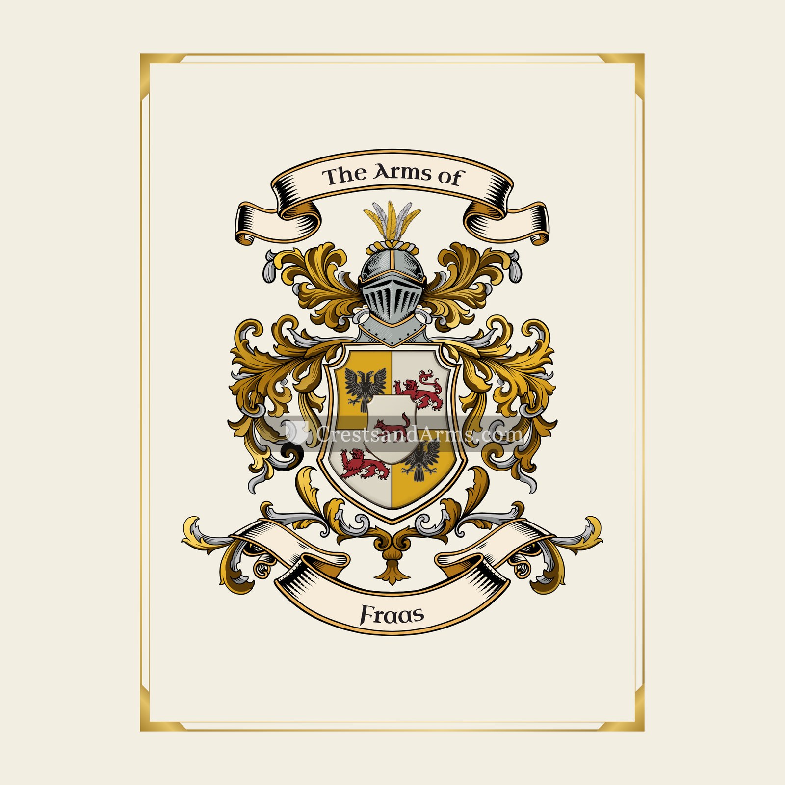 With gold border