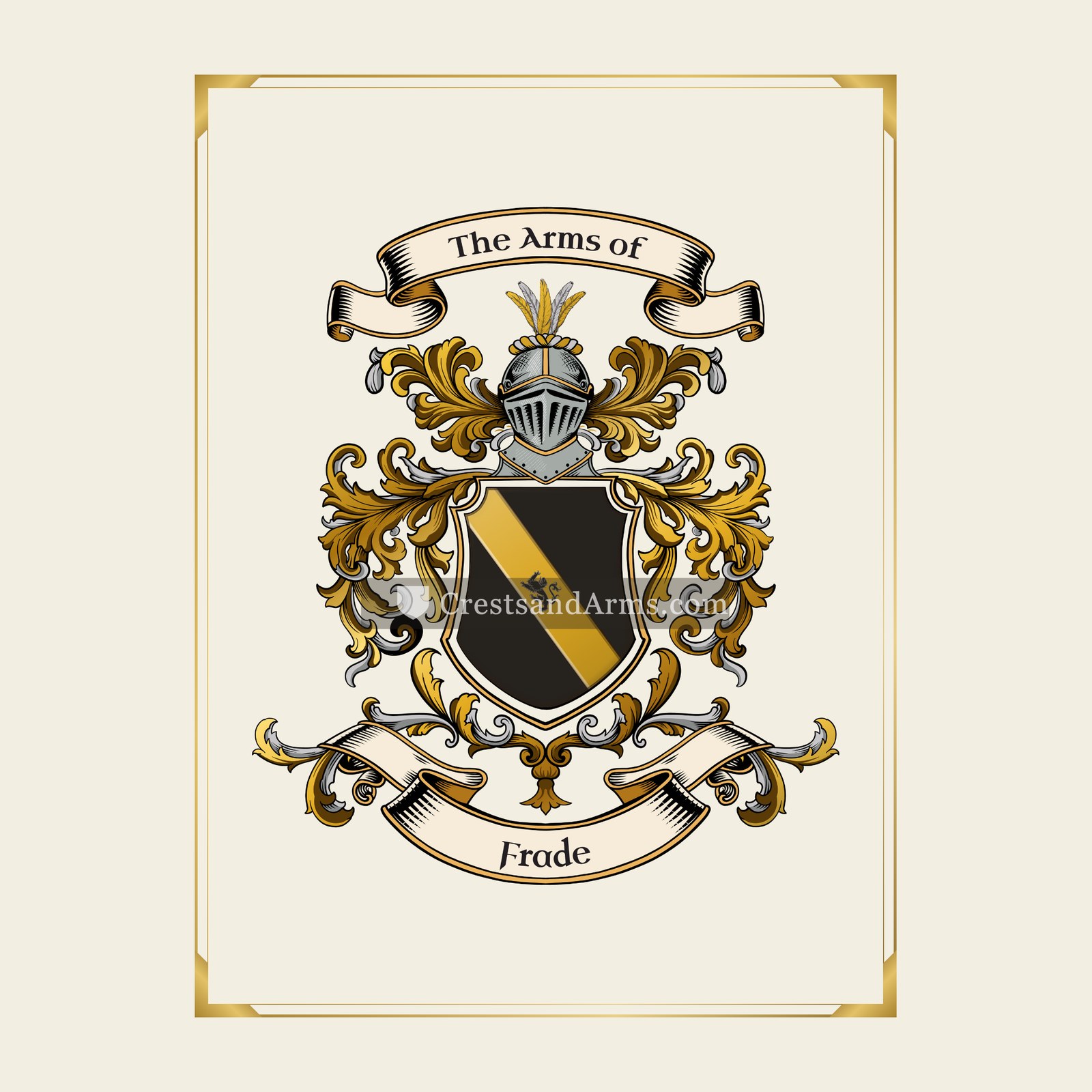 With gold border