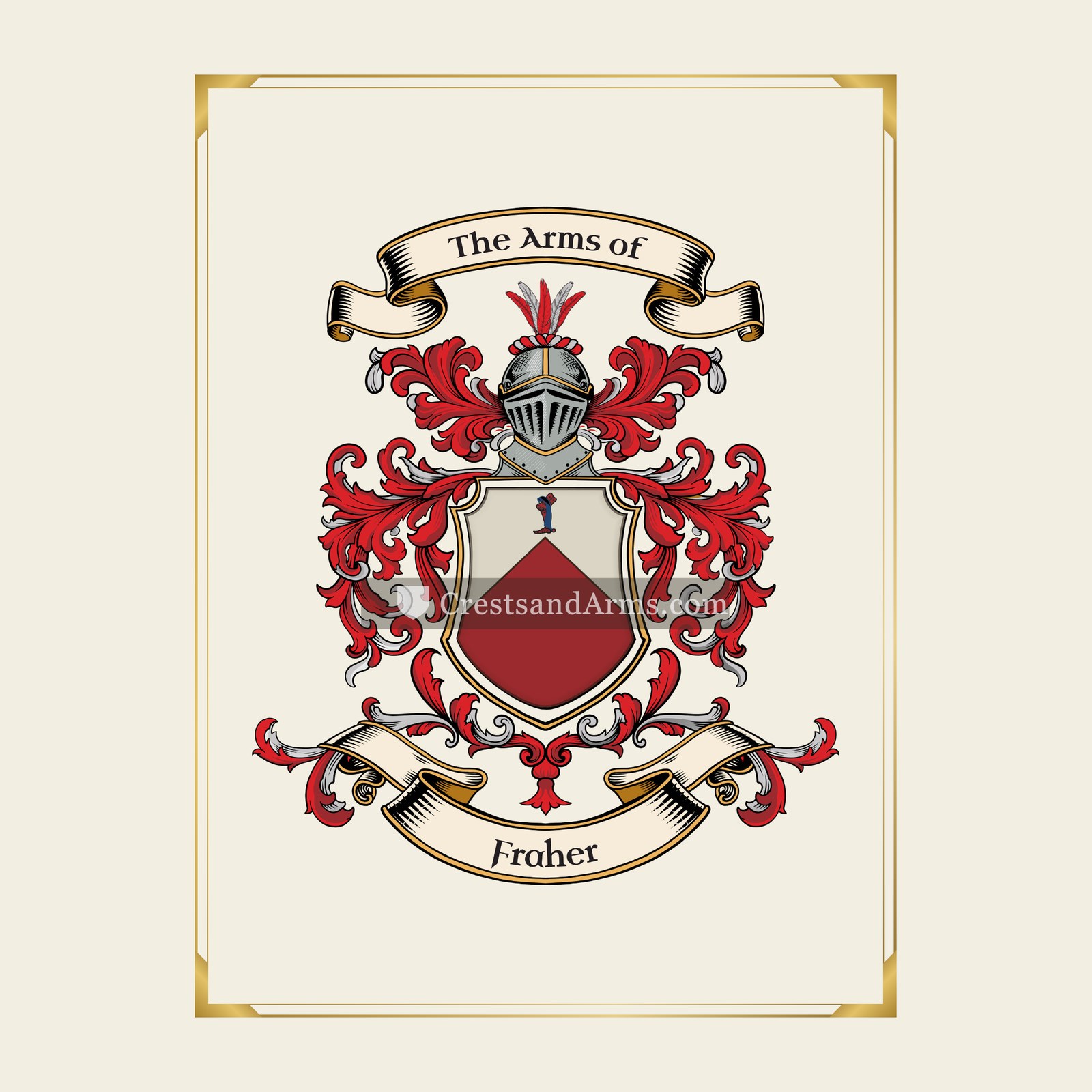 With gold border