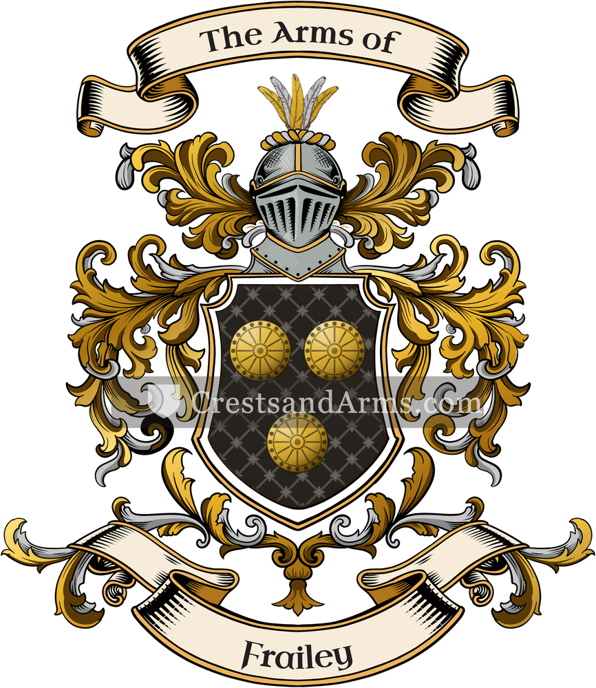 The Frailey coat of arms, drawn from the recorded blazon