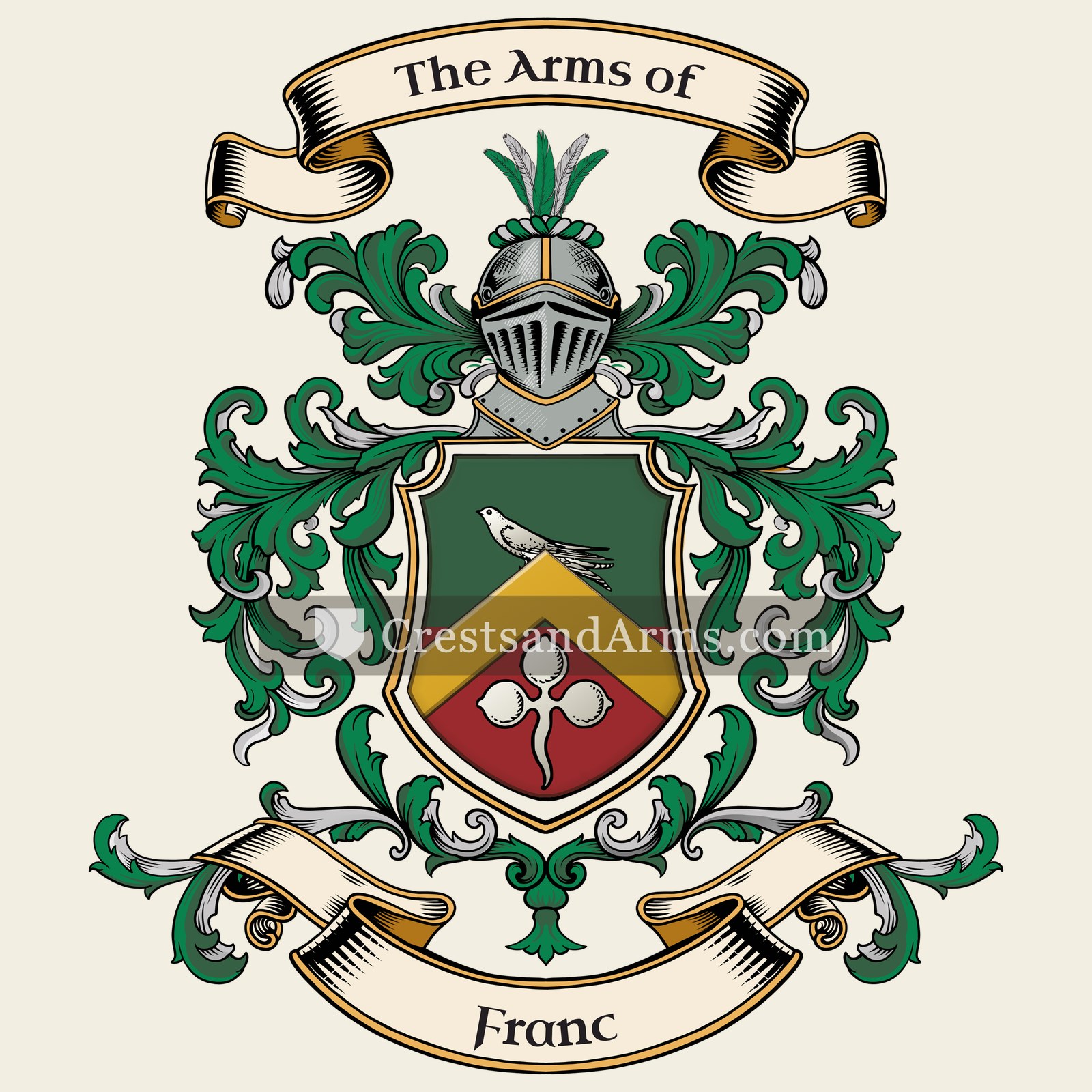 The Franc coat of arms, drawn from the recorded blazon