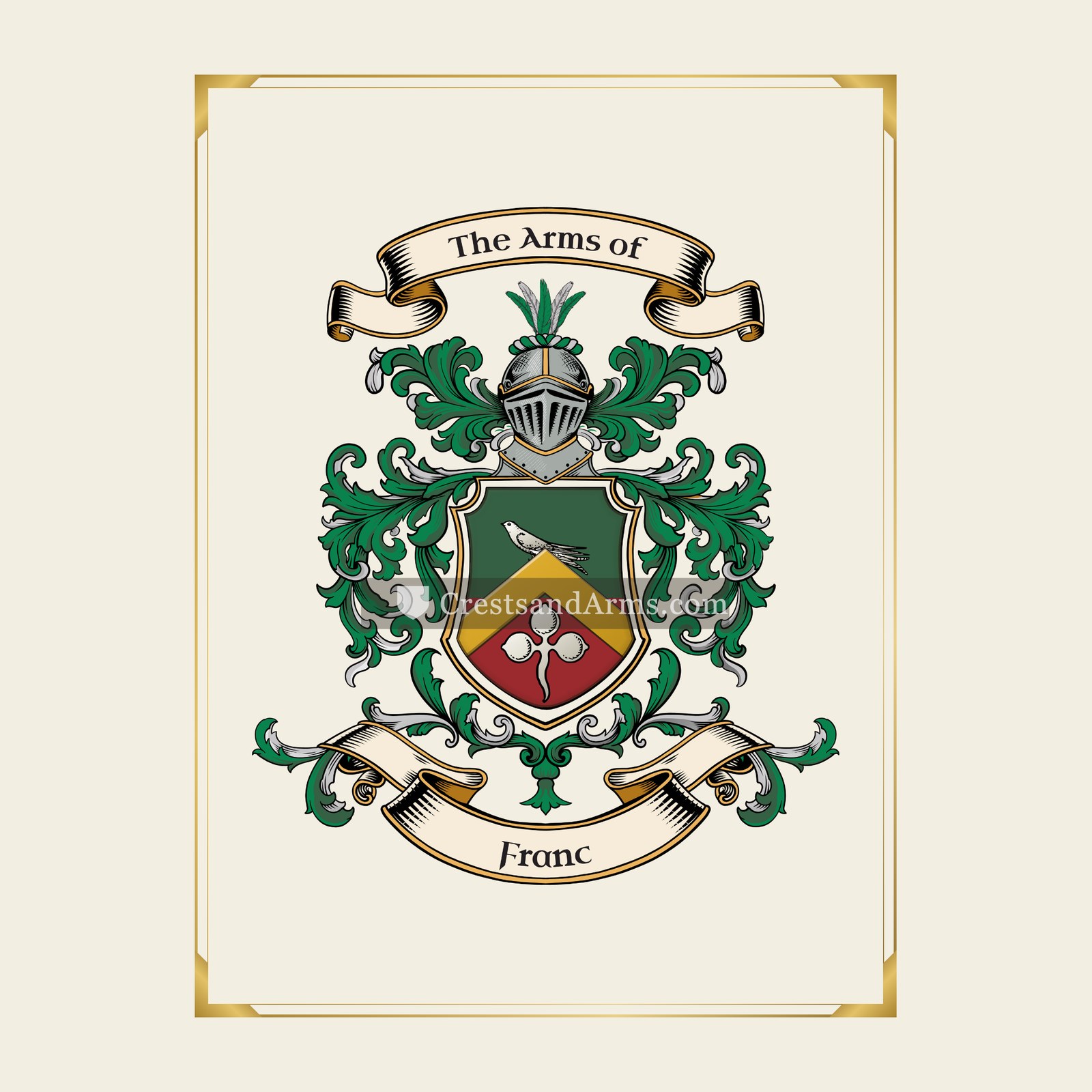 With gold border
