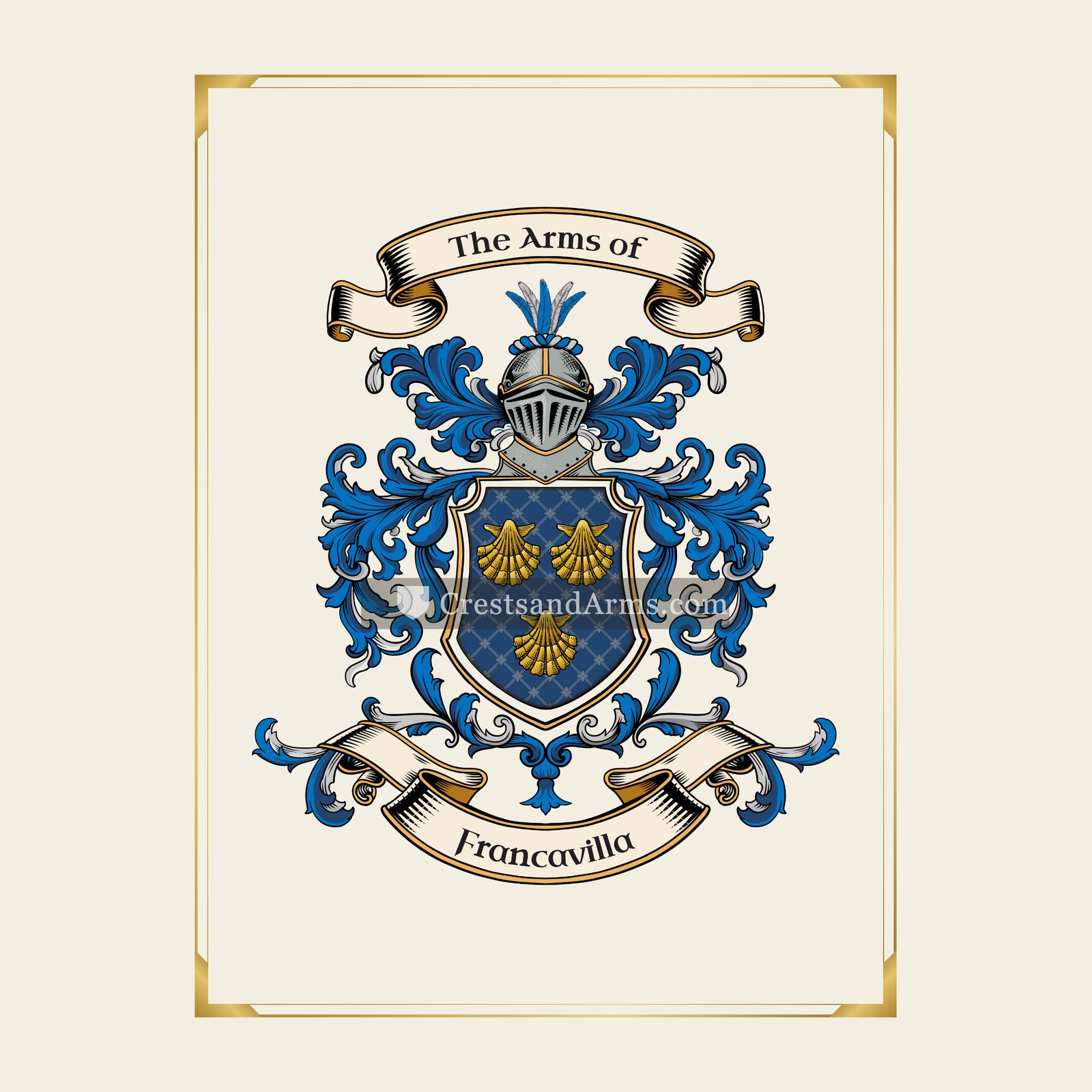With gold border