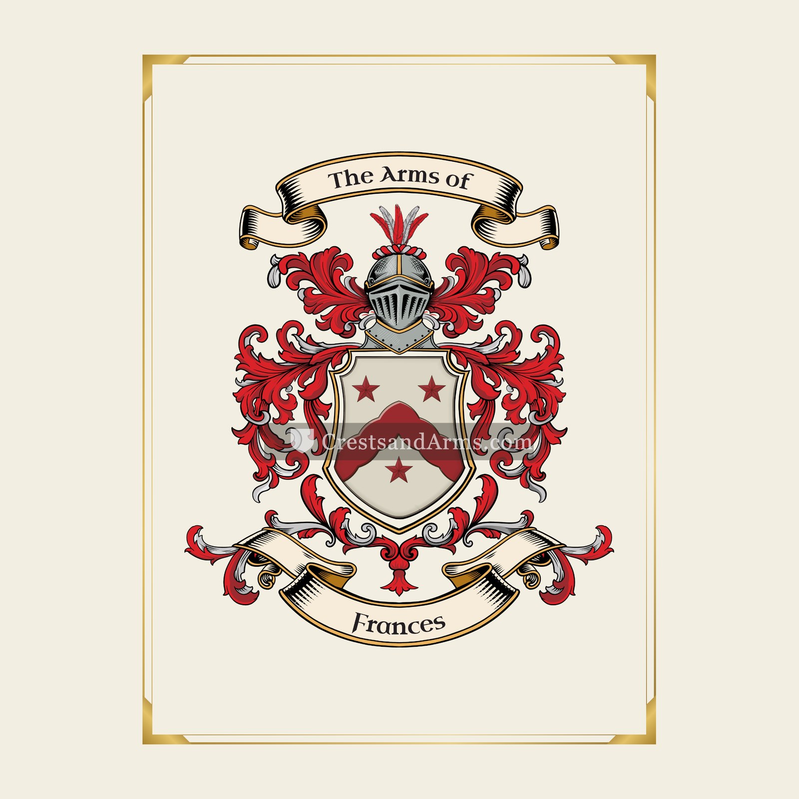 With gold border