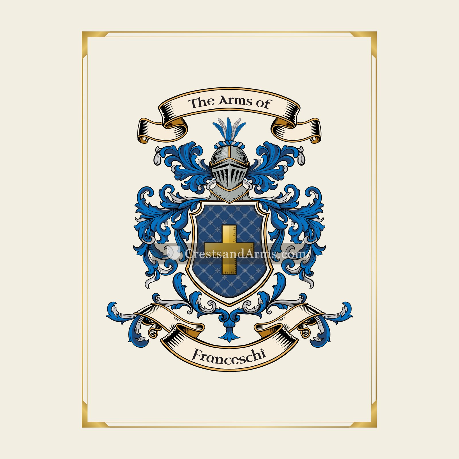 With gold border