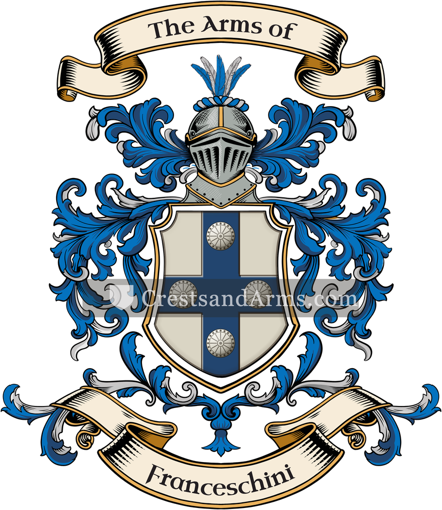 The Franceschini coat of arms, drawn from the recorded blazon