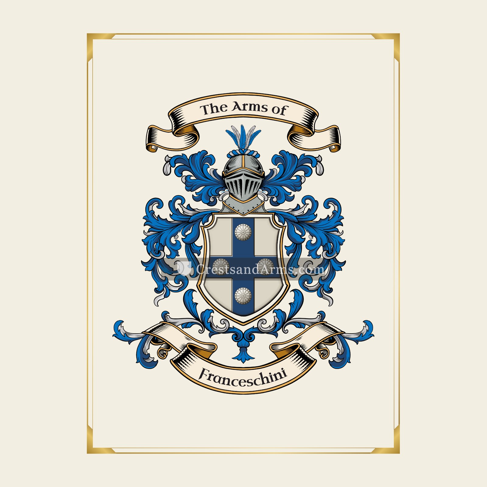 With gold border