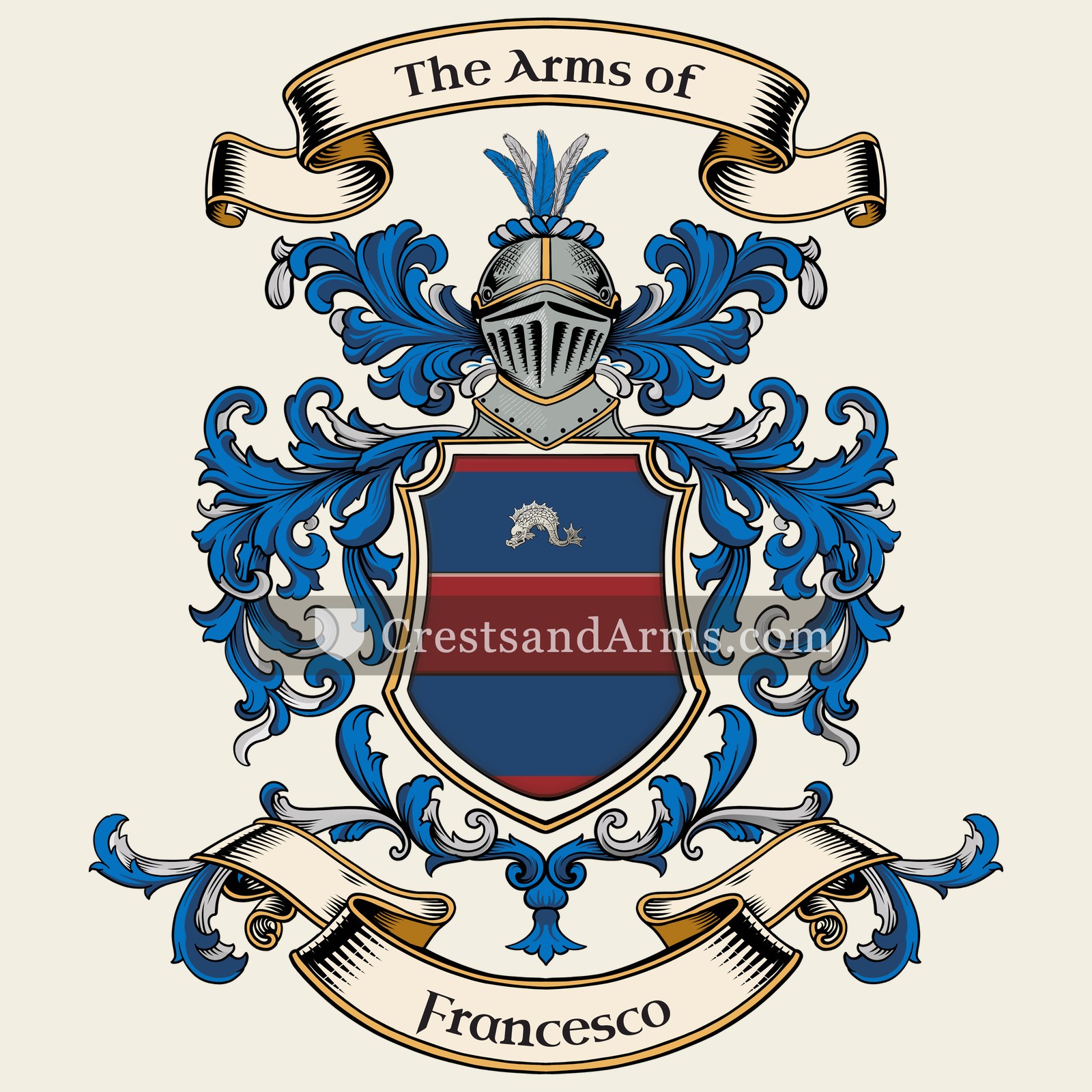 The Francesco coat of arms, drawn from the recorded blazon