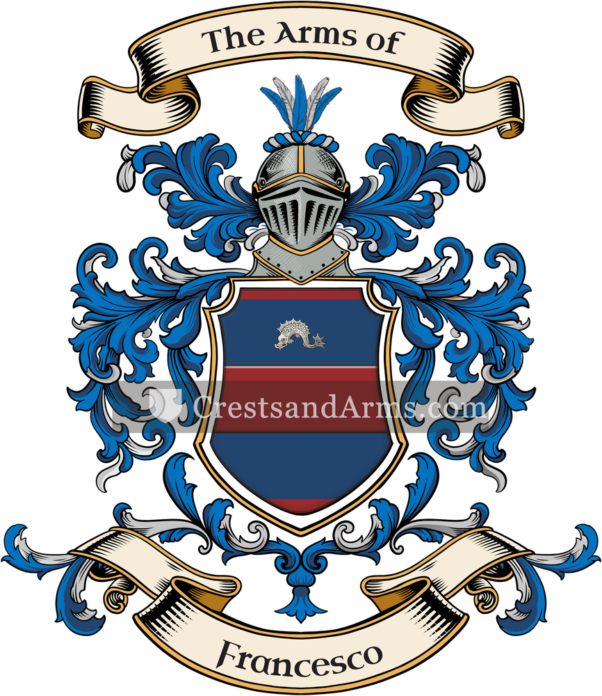The Francesco coat of arms, drawn from the recorded blazon