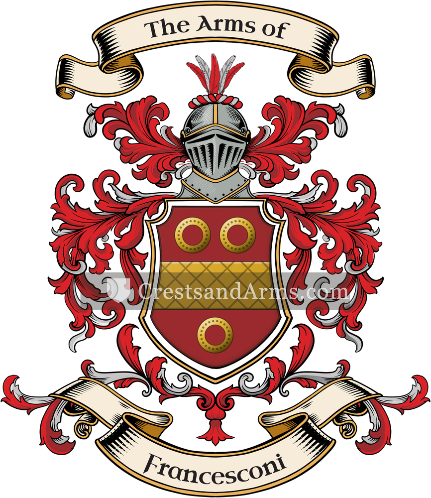 The Francesconi coat of arms, drawn from the recorded blazon