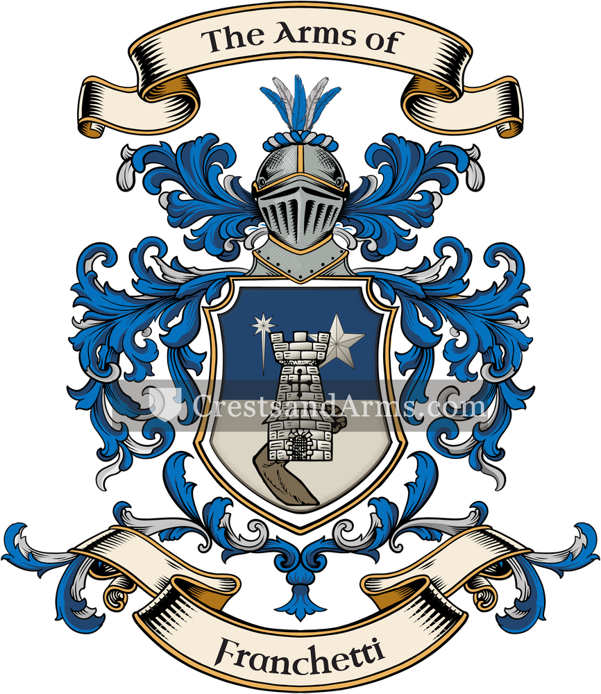 The Franchetti coat of arms, drawn from the recorded blazon