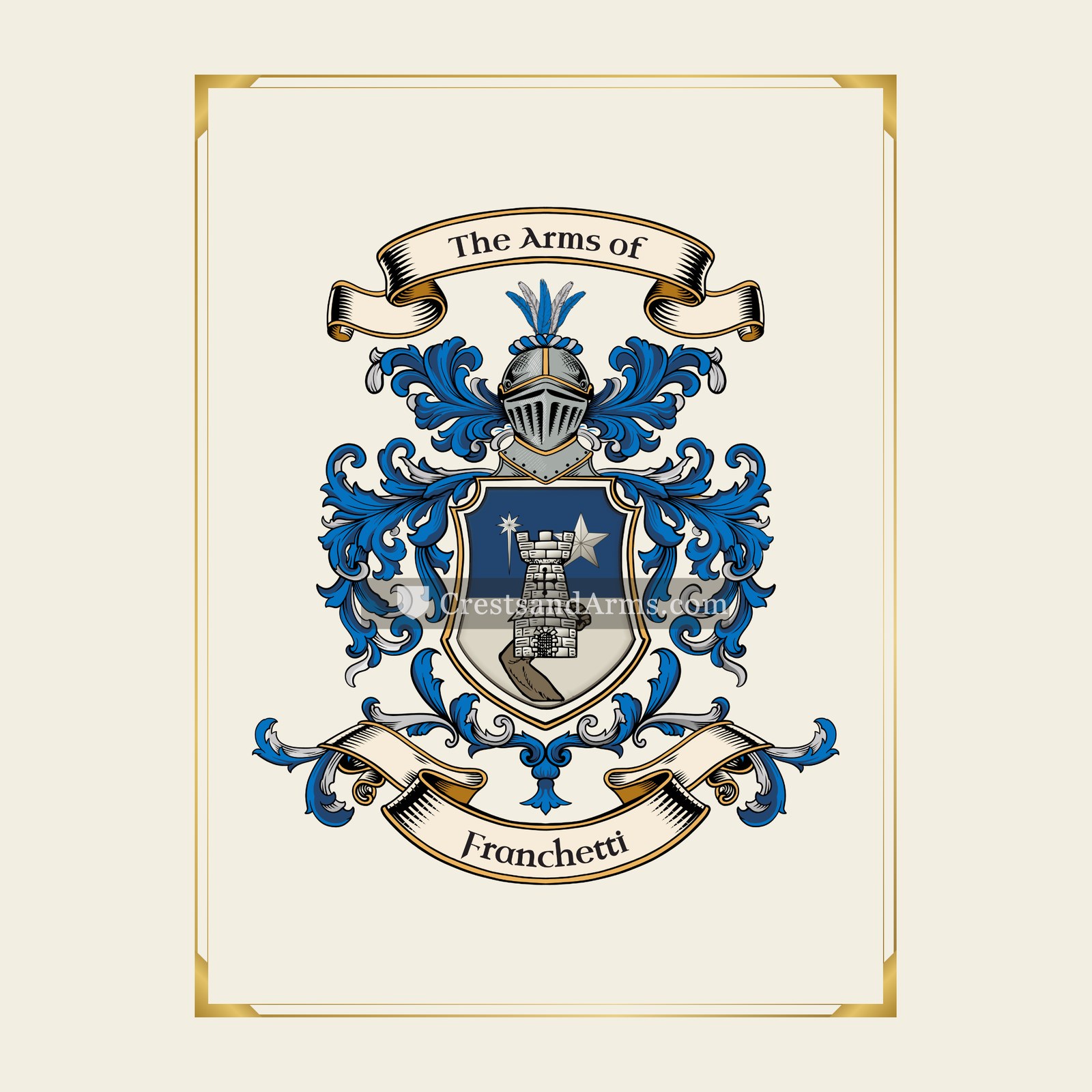 With gold border