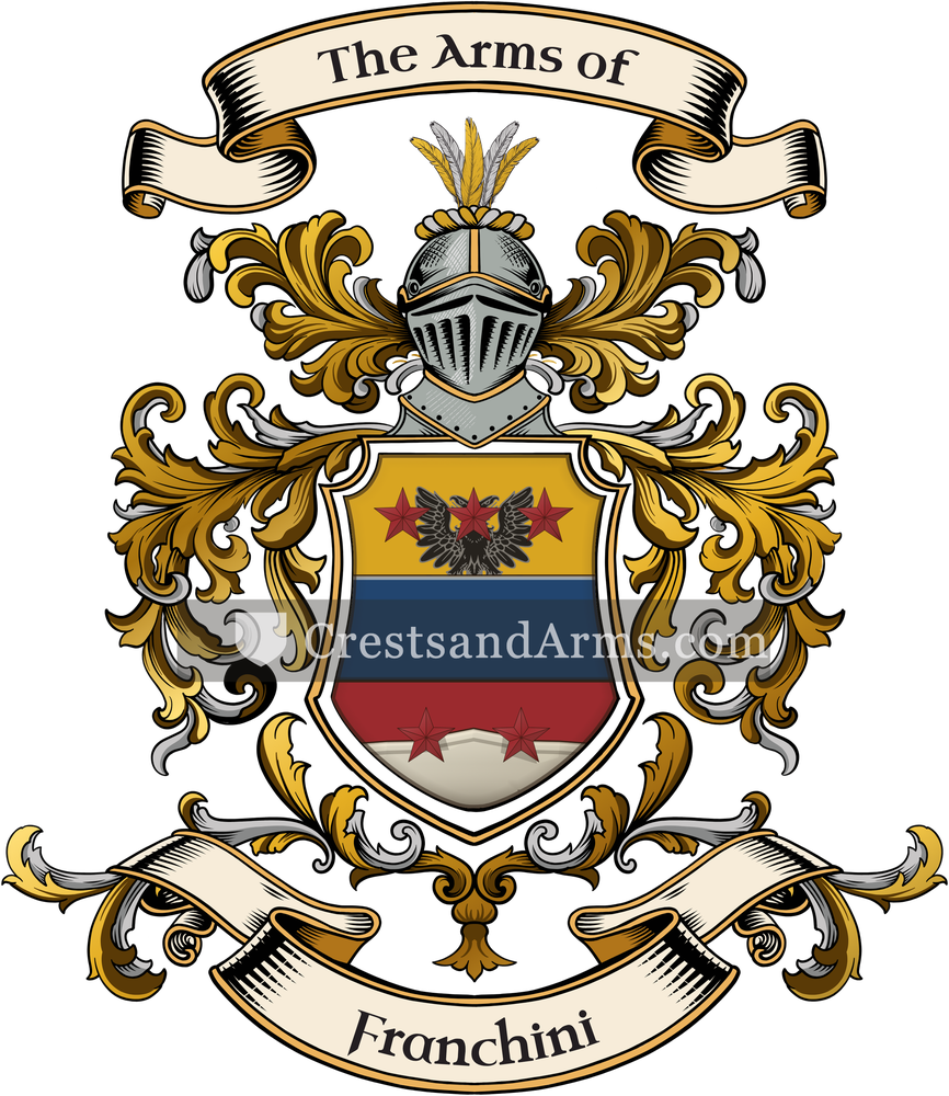 The Franchini coat of arms, drawn from the recorded blazon