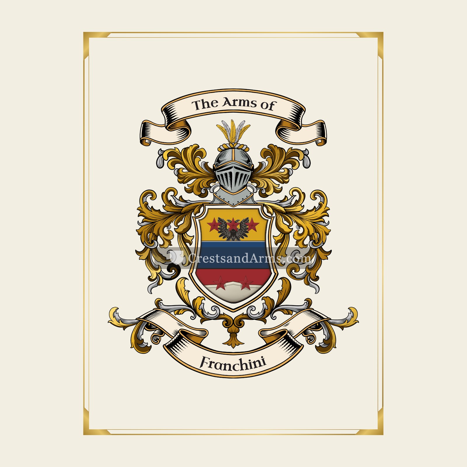 With gold border