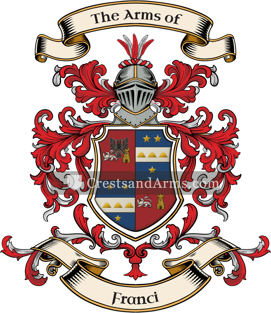 The Franci coat of arms, drawn from the recorded blazon