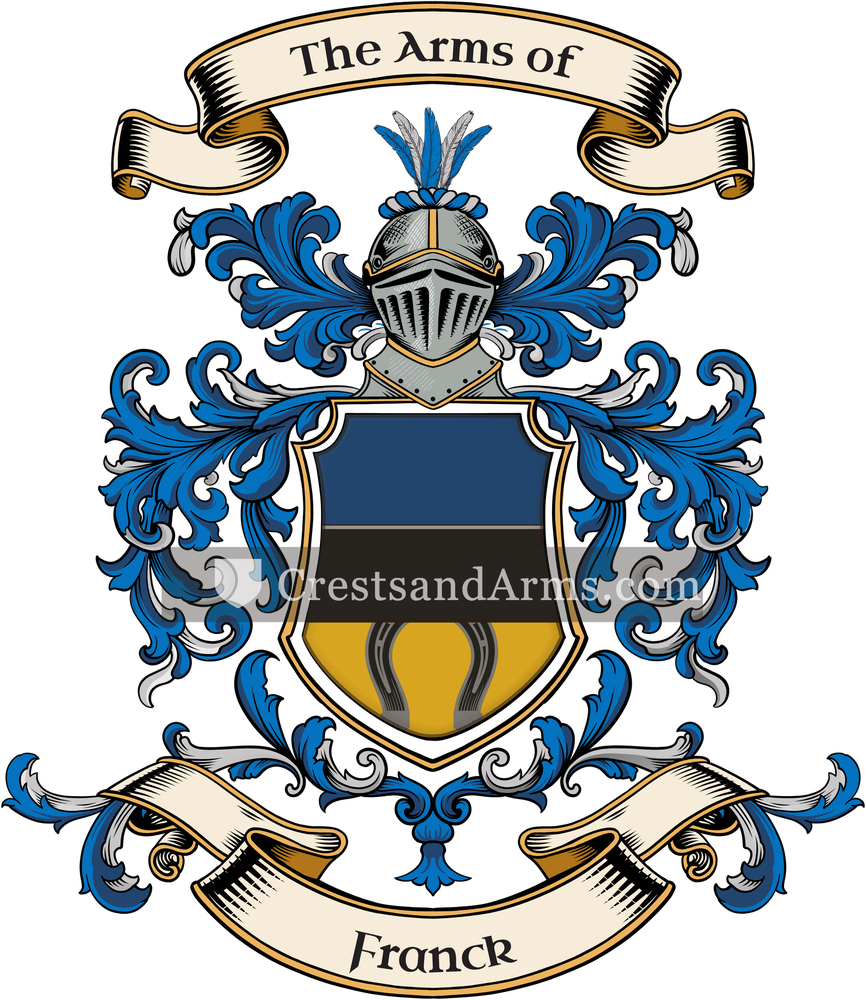 The Franck coat of arms, drawn from the recorded blazon
