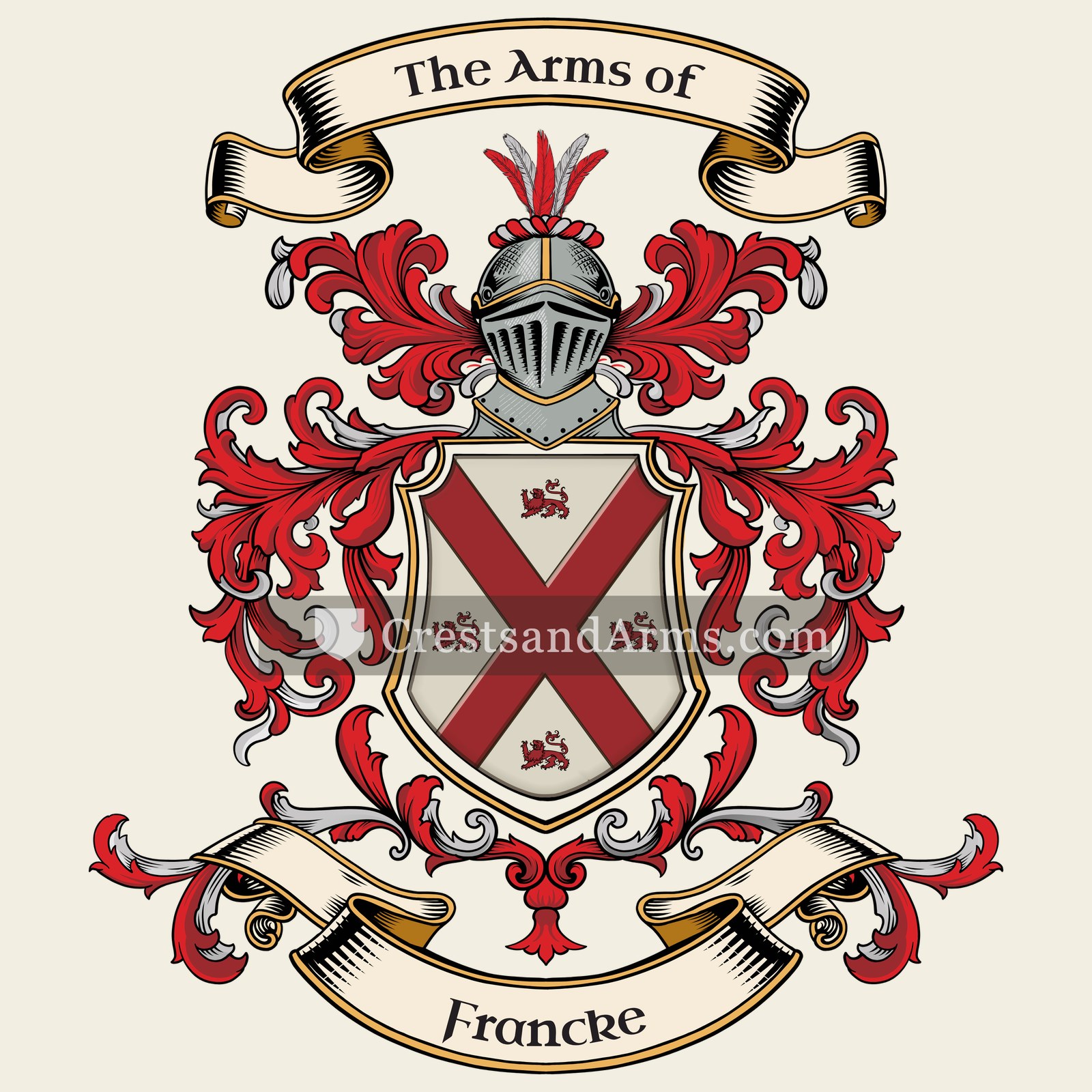 The Francke coat of arms, drawn from the recorded blazon