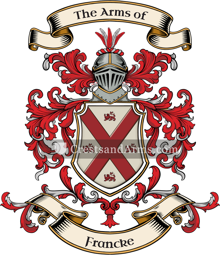 The Francke coat of arms, drawn from the recorded blazon