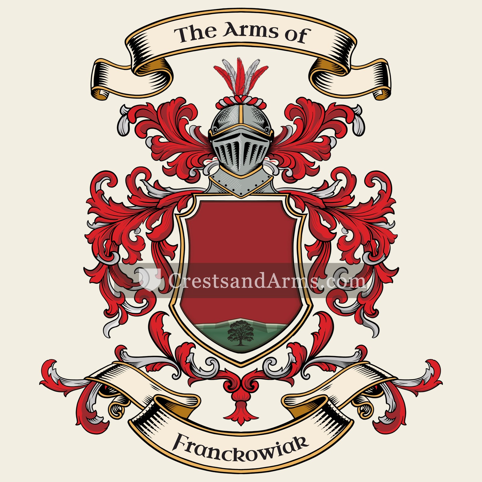 The Franckowiak coat of arms, drawn from the recorded blazon