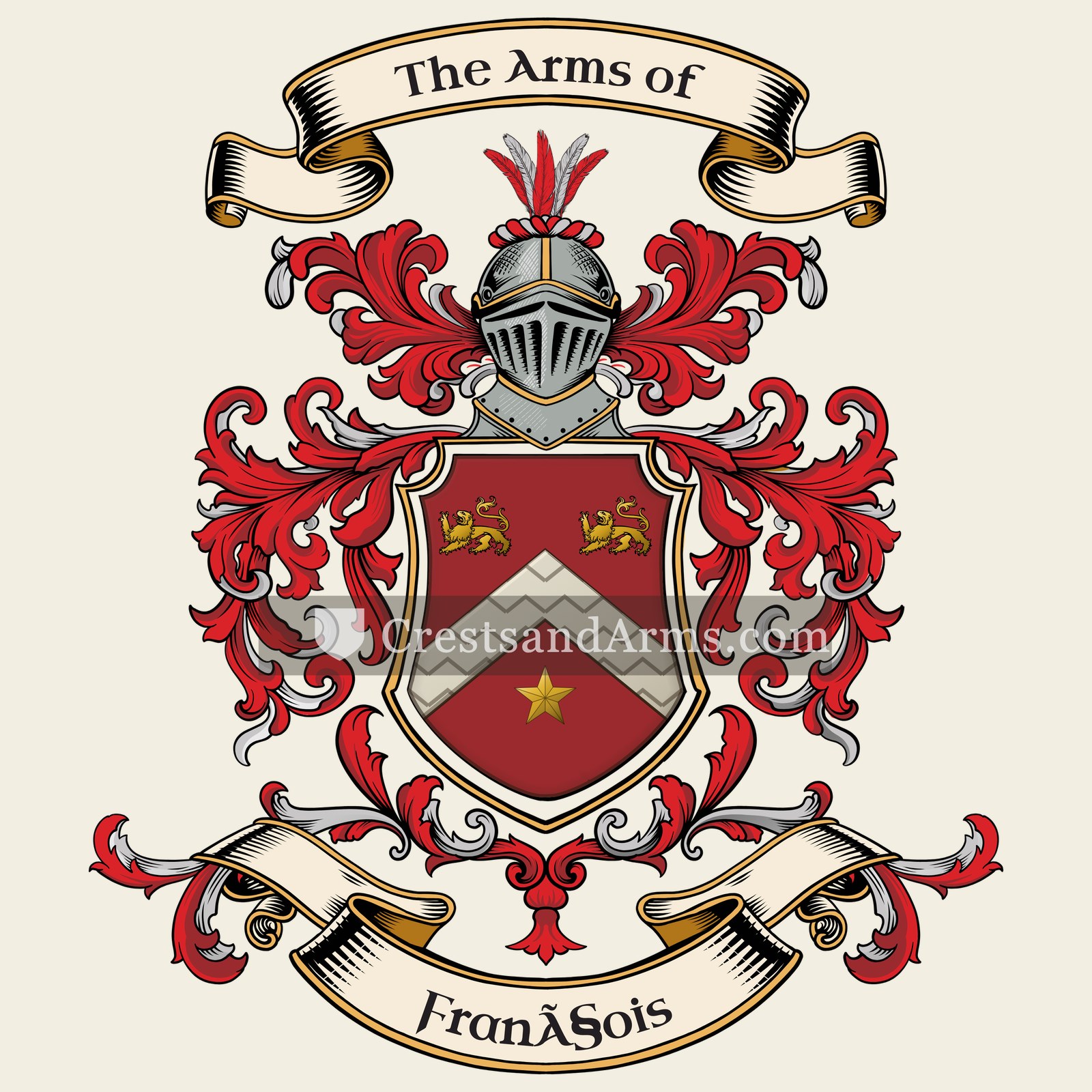 The François coat of arms, drawn from the recorded blazon