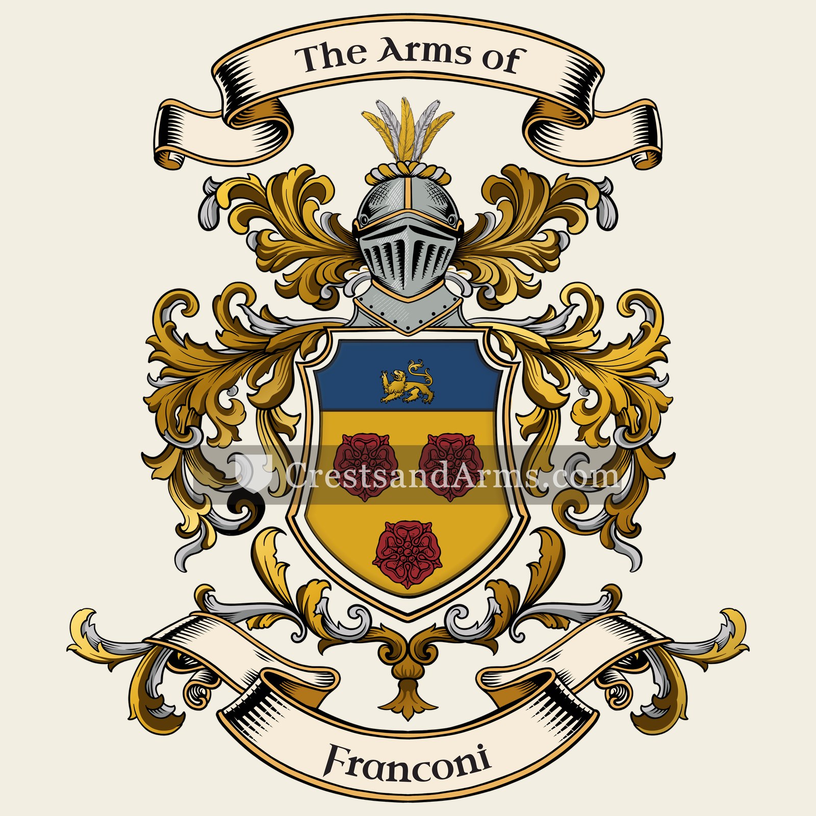 The Franconi coat of arms, drawn from the recorded blazon