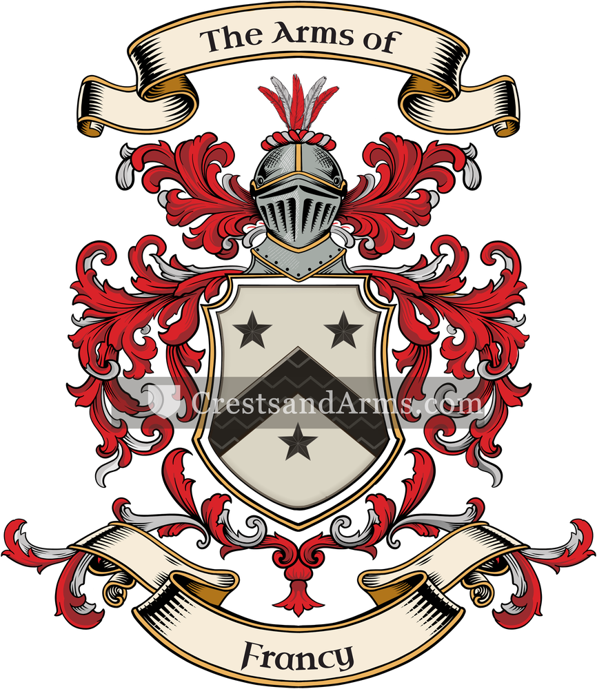 The Francy coat of arms, drawn from the recorded blazon