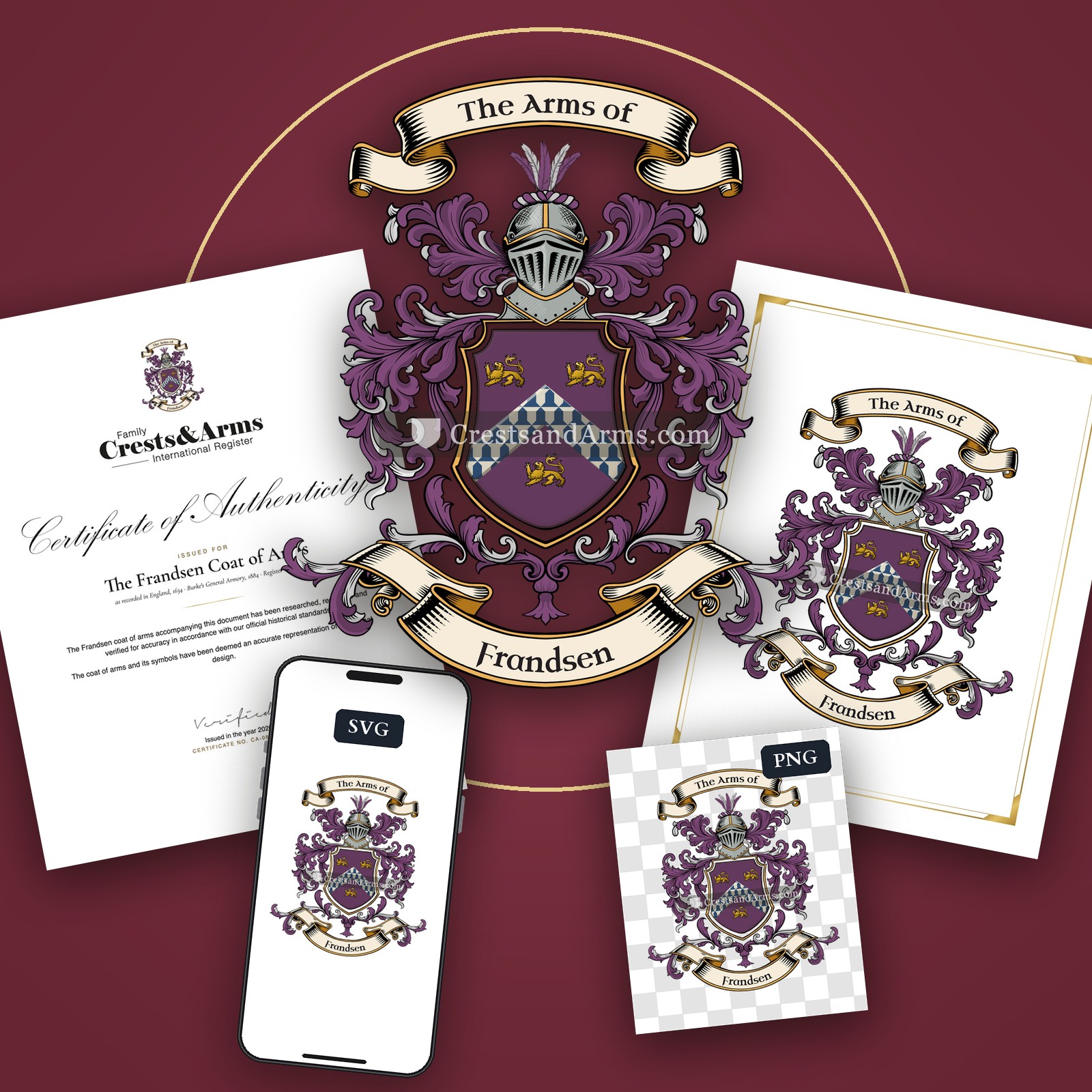 The Frandsen arms on the coat of arms — digital pack