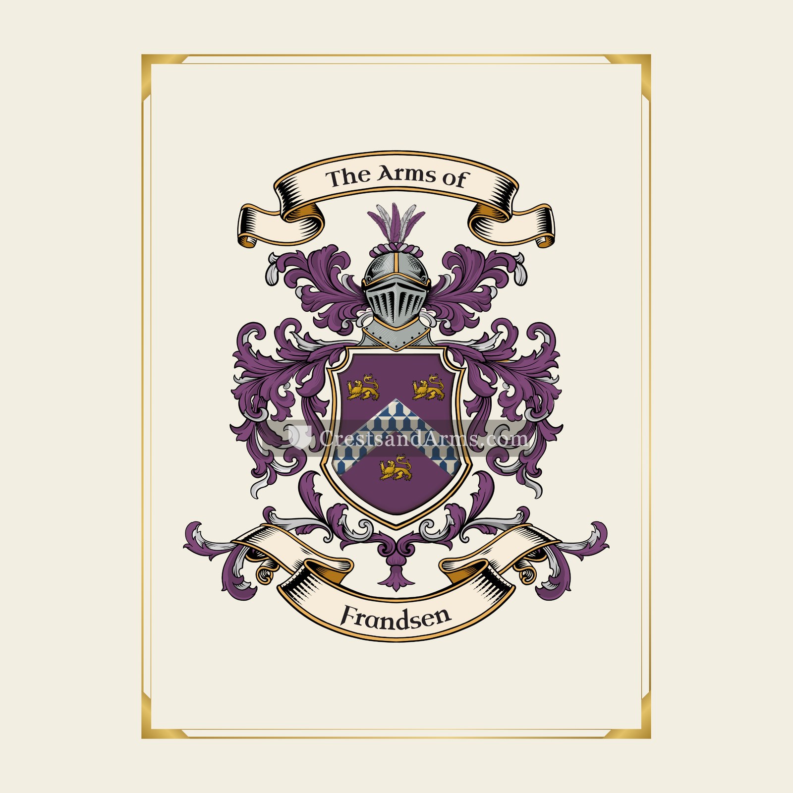 With gold border