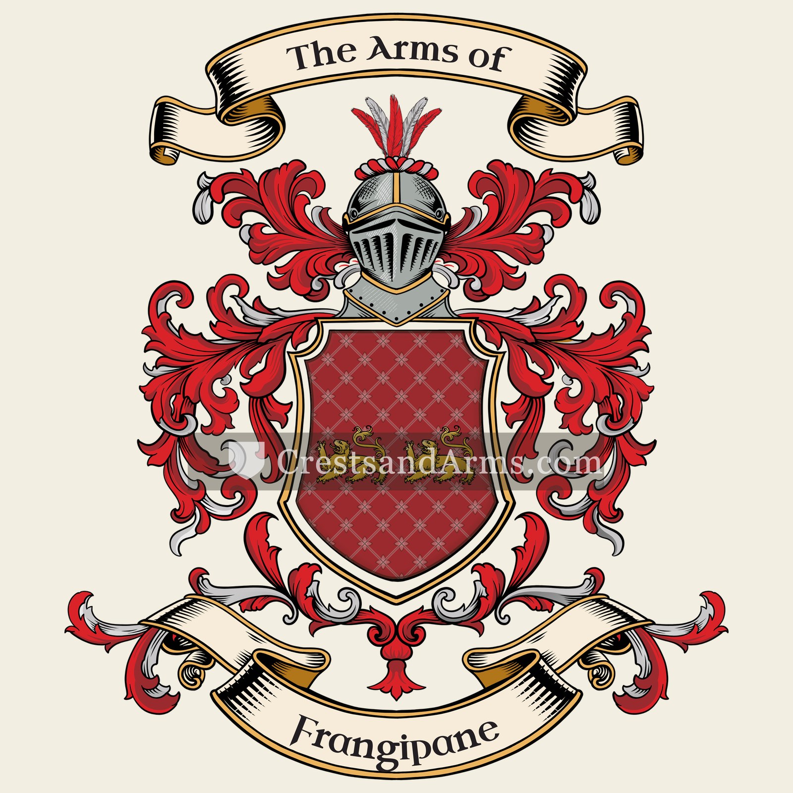 The Frangipane coat of arms, drawn from the recorded blazon