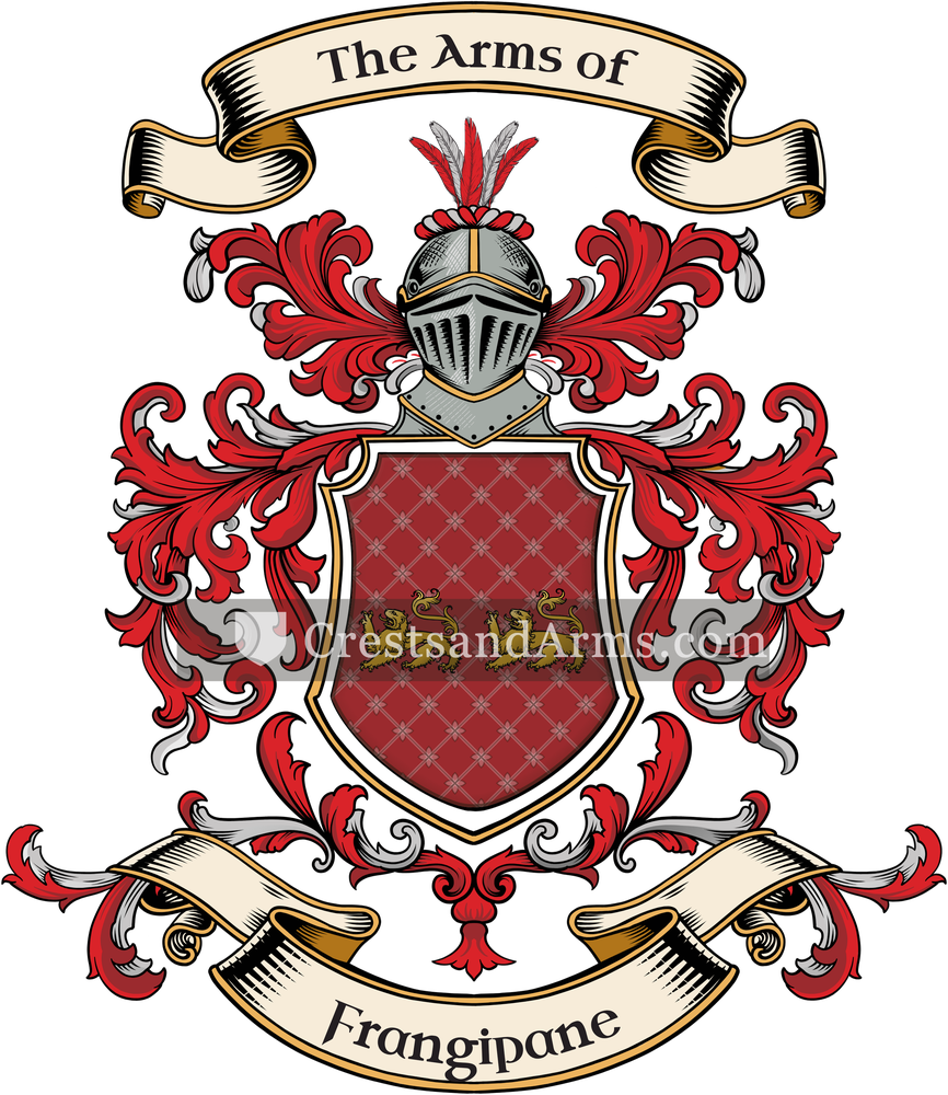 The Frangipane coat of arms, drawn from the recorded blazon