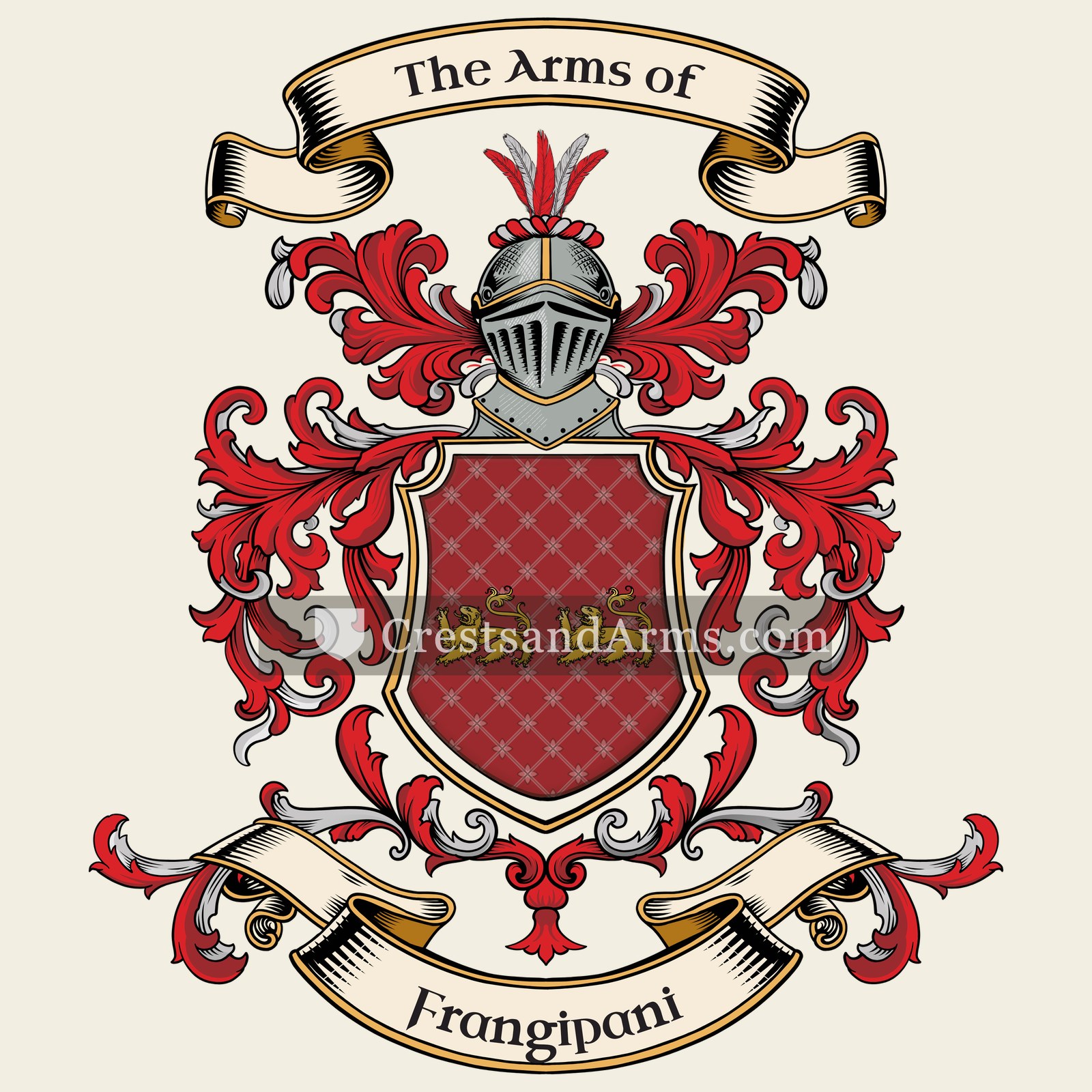 The Frangipani coat of arms, drawn from the recorded blazon